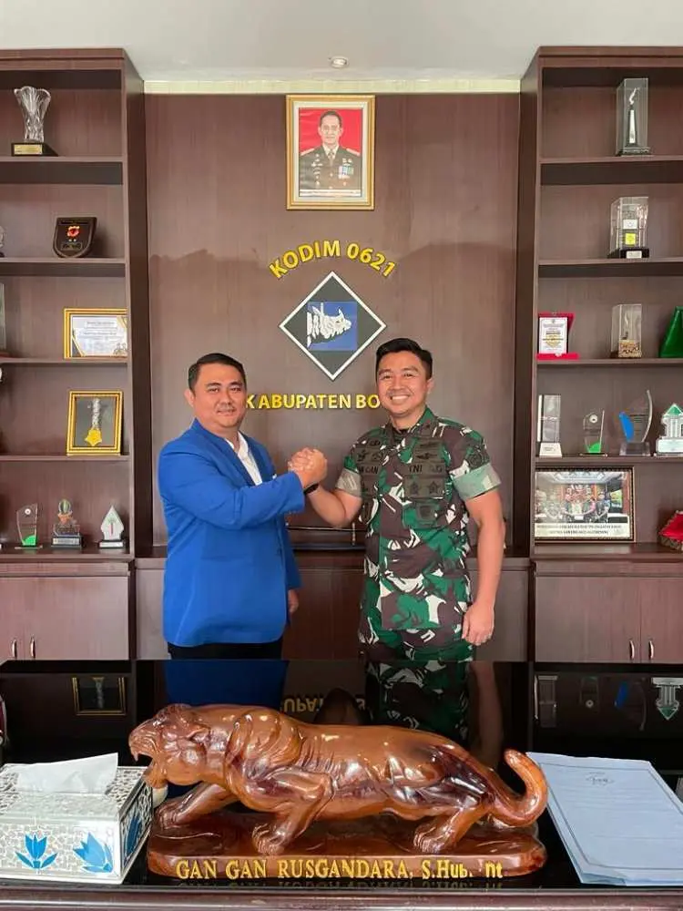 Wahyudi Chaniago Kunjungi Kodim Kabupaten Bogor, Bahas Peran KNPI dalam Keamanan Pemilu