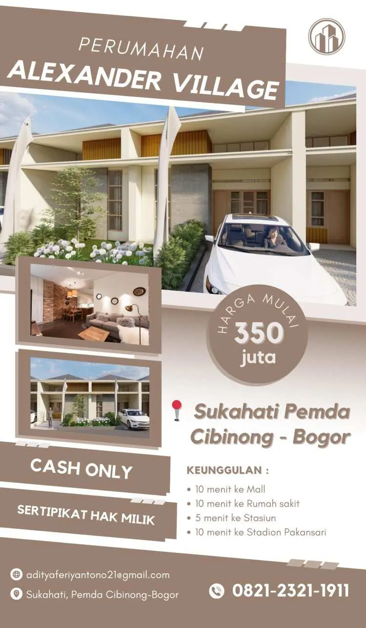 Promo Akhir Tahun, Alexander Village Milik PT Raden Real Lestari Tawarkan Rumah Mewah Seharga Rp 350 Juta
