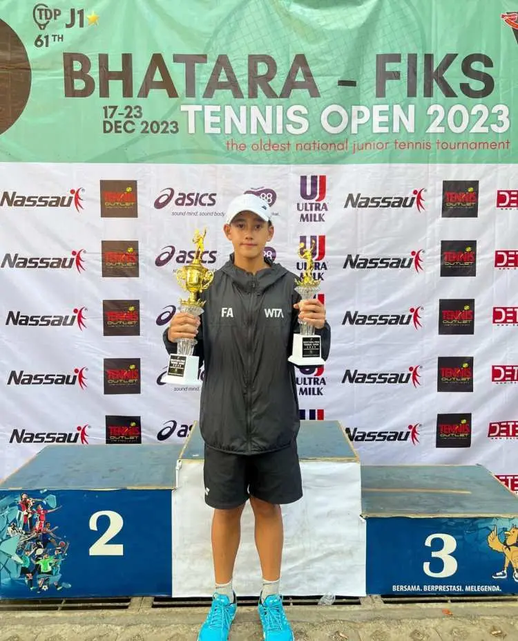 Fakhri Akbar Raih Juara Ketiga Batara Fiks Tennis Open 2023