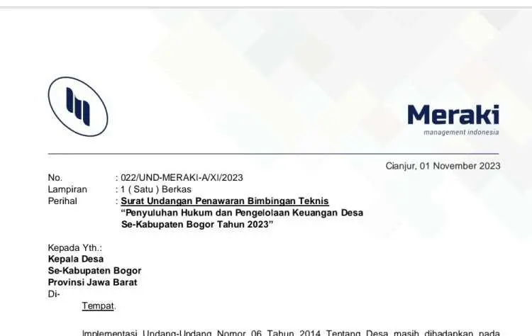 Ramai Bimtek Harga Rp 10 Juta, Ini Klaim Meraki Management Indonesia
