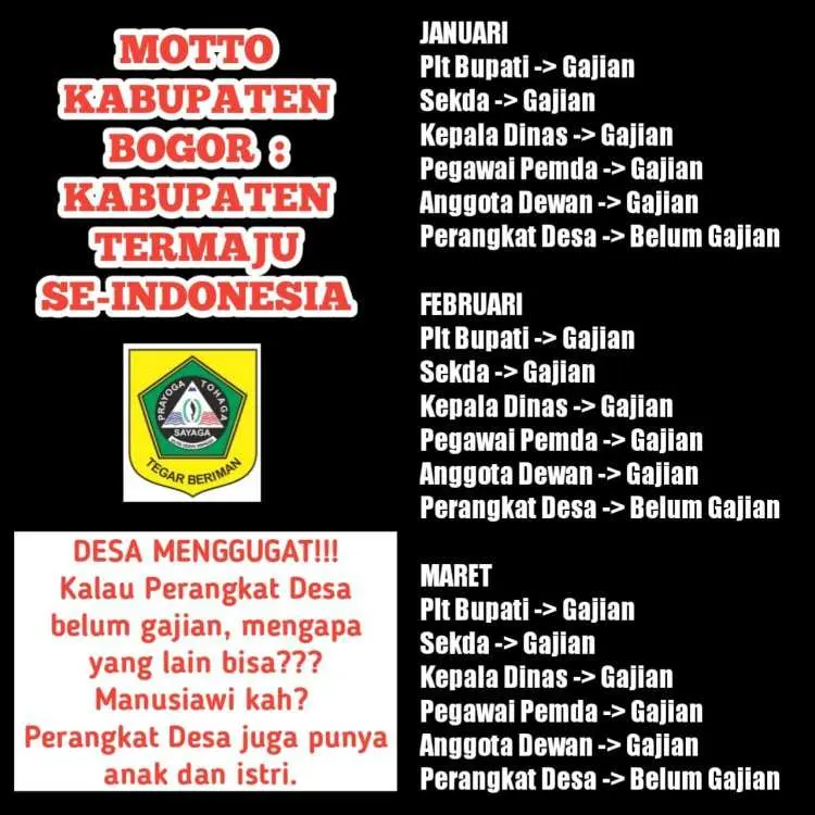 Aparat Desa Di Kabupaten Bogor Meradang, Ini Penyebabnya